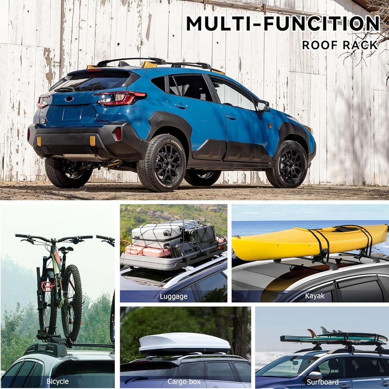 FLYCLE 300Lbs Lockable Roof Rack Crossbars Compatible with 2024 2025 2026 Subaru Crosstrek Wilderness, Heavy Duty Aluminum Anti-Corrosion Cross Bar Fit Luggage Luggage Kayaks Bicycles Snowboard - Image 4